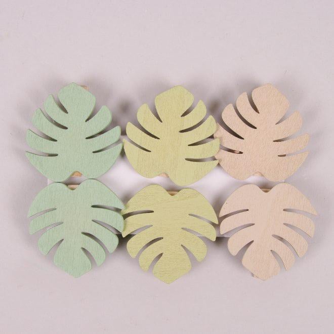 Декор на прищіпці Flora Листя 6 шт. (22569)