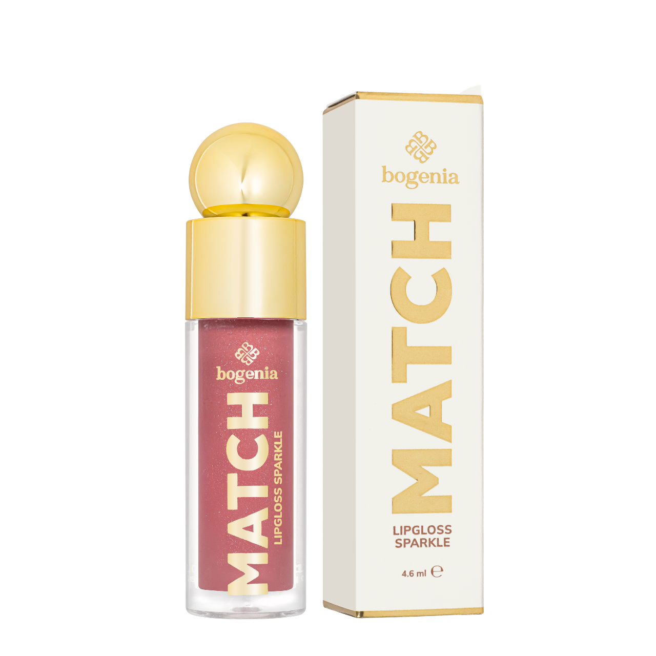 Блиск для губ Bogenia Match Lipgloss Sparkle із шимером стійкий 05 Рожево-коричневий (BG712)
