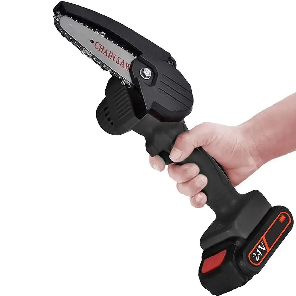 Сучкоріз для обрізання дерев Mini Electric Chainsaw 1 АКБ Black (3_03784) - фото 2