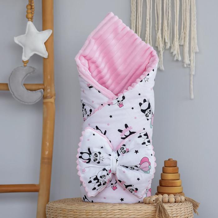Плед со съемным утеплителем Mommy Bag №21 Панды с бантом на выписку Розовый (143914)