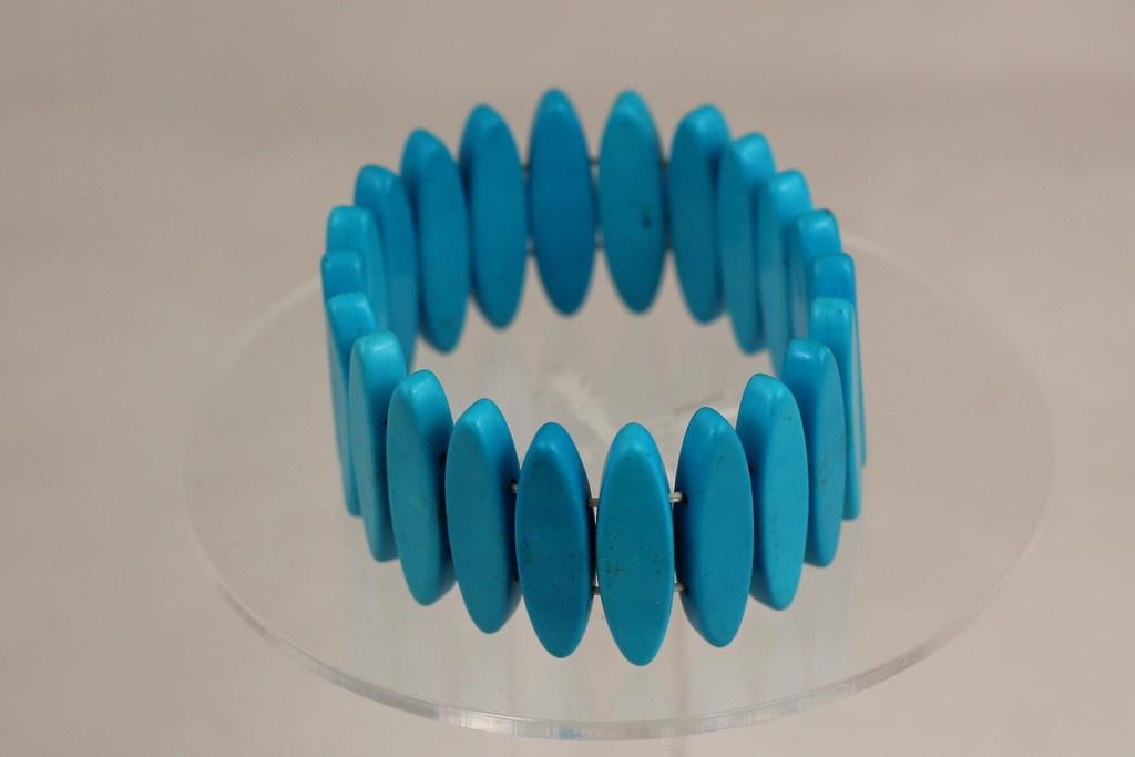 Браслет Xuping Jewelry имитация бирюзы забор 18 см Серебристый (31373273)