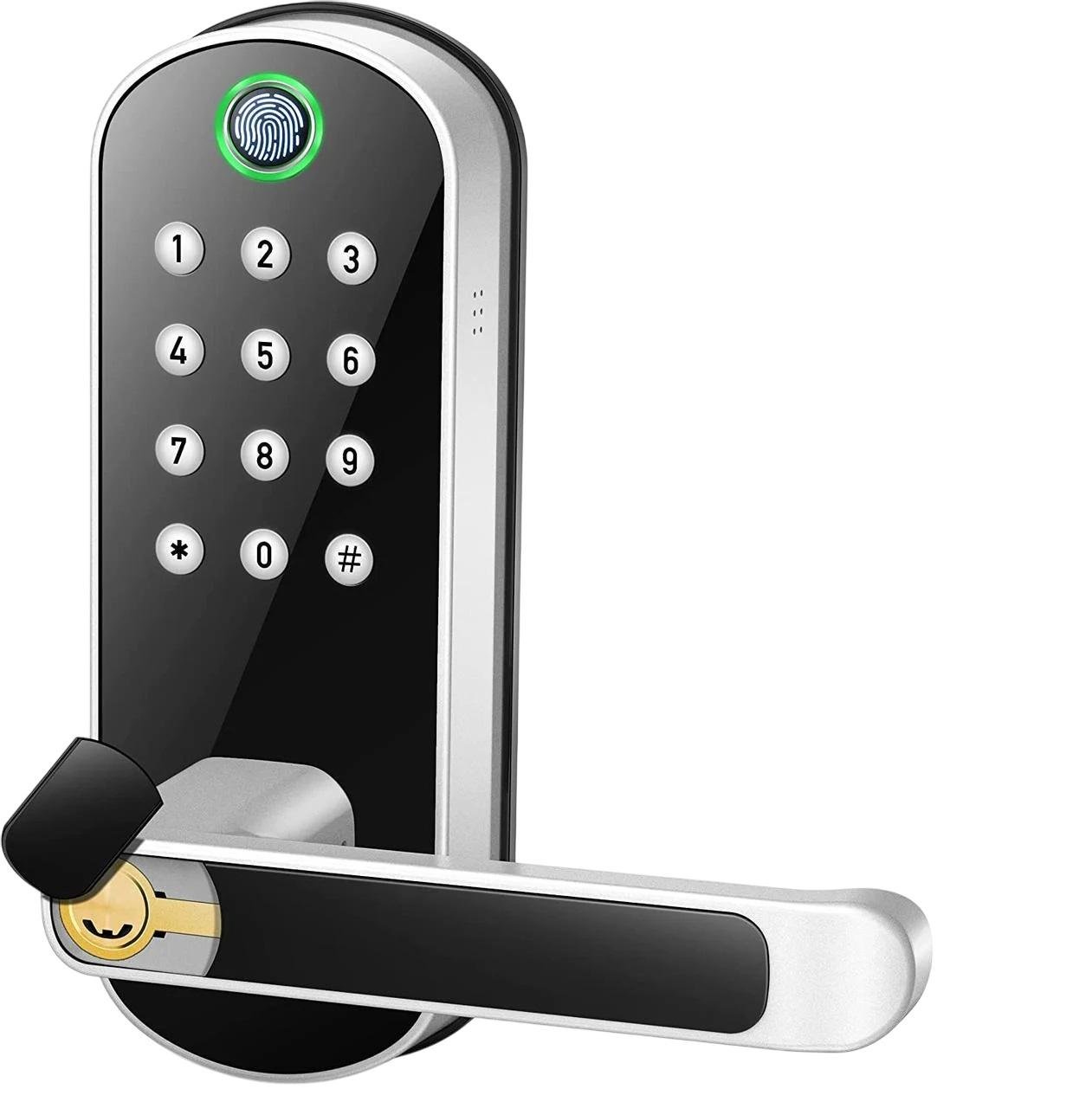 Замок дверей розумний з відбитком пальців біометричний електроз клавіатурою паролем ключами та картами