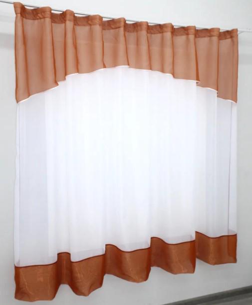Шторки на кухню/балкон шифон 270х170 см Теракотовий/Білий (110к) - фото 4 Шторки на кухню/балкон шифон 270х170 см Теракотовий/Білий (110к) - фото 4