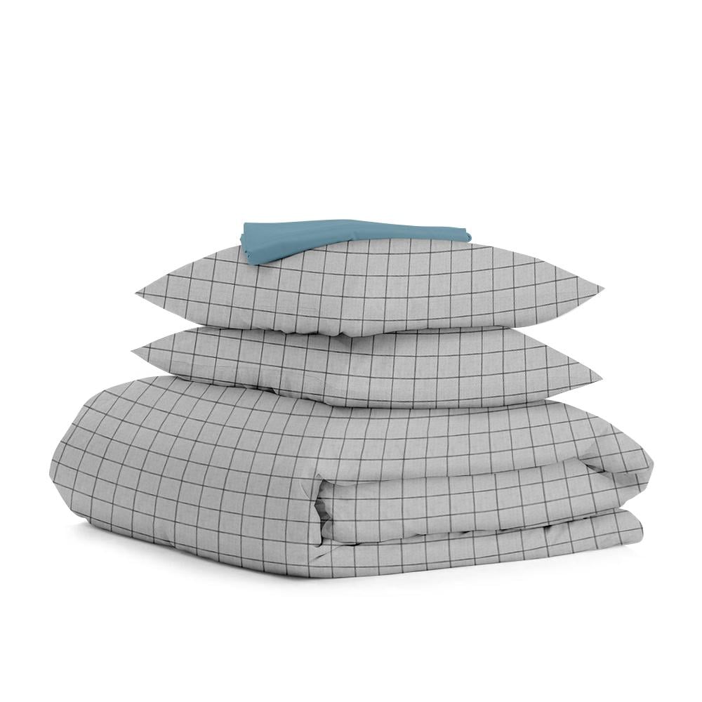 Постель двуспальная Cosas Grey Geometry с простыней на резнике 180х220 см (4822052141465)