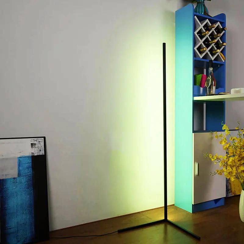 Торшер светодиодный RGB угловой с пультом управления Brille LED 20W BK 125544895