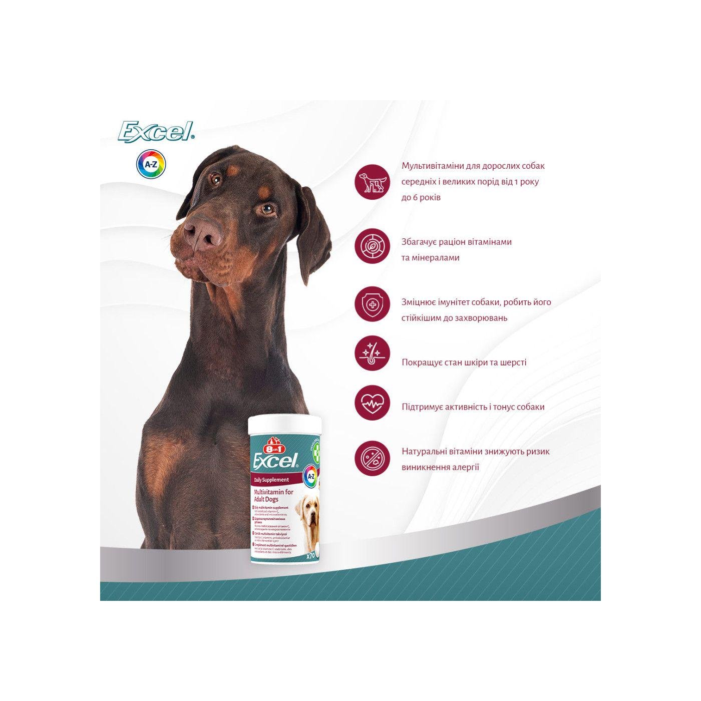 Вітаміни для дорослих собак 8in1 Excel Multi Vitamin мультивітамін 70 шт. (661821) - фото 5