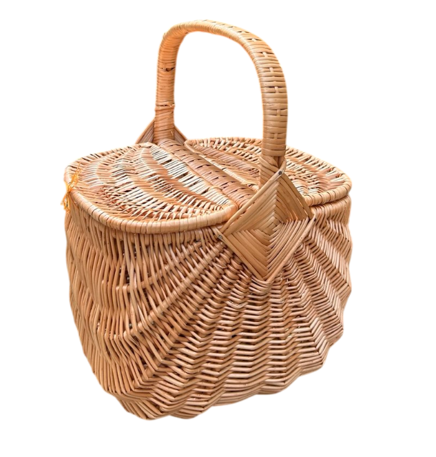 Корзина с крышкой плетеная Сімейний Затишок d 31х25 см