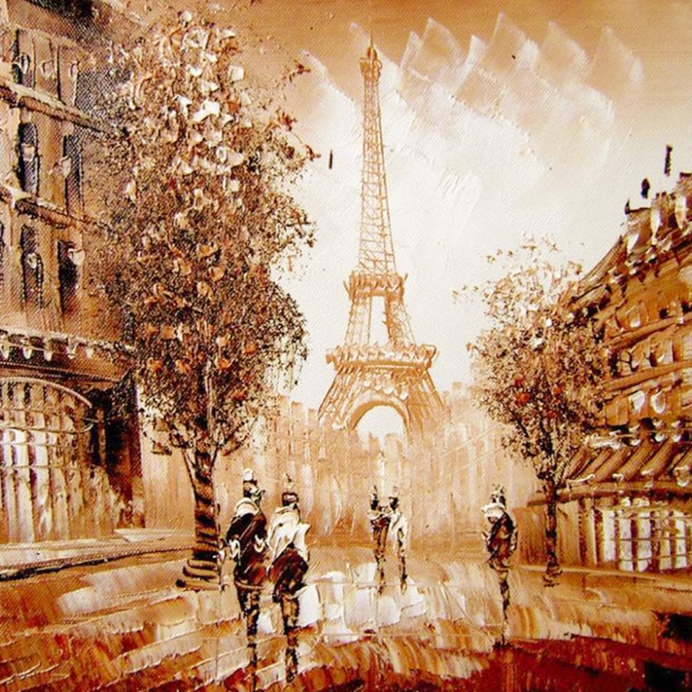 Алмазная мозаика на подрамнике Діамантові ручки Переулок Парижа DIY-178596 вышивка камнями полная выкладка 30x30 см (30745)