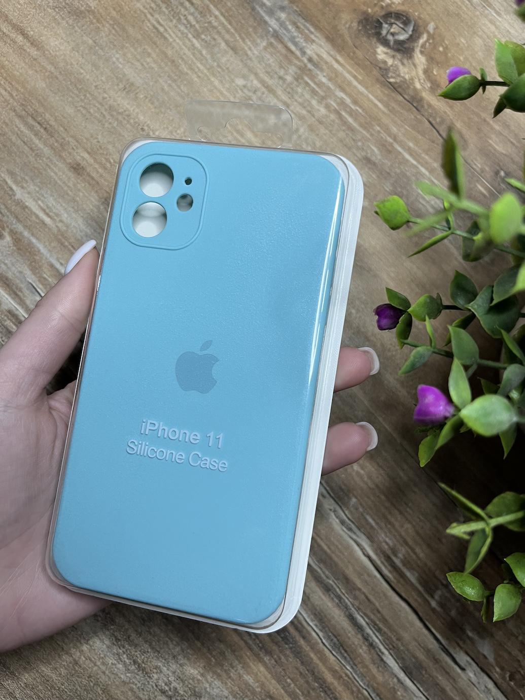 Чохол накладка на iPhone (Айфон) 11 квадратні борти silicone case full camera на apple