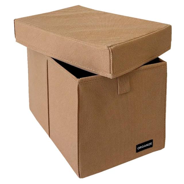 Органайзер текстильный OGR156 для одежды с крышкой M 30х20х20 см Бежевый