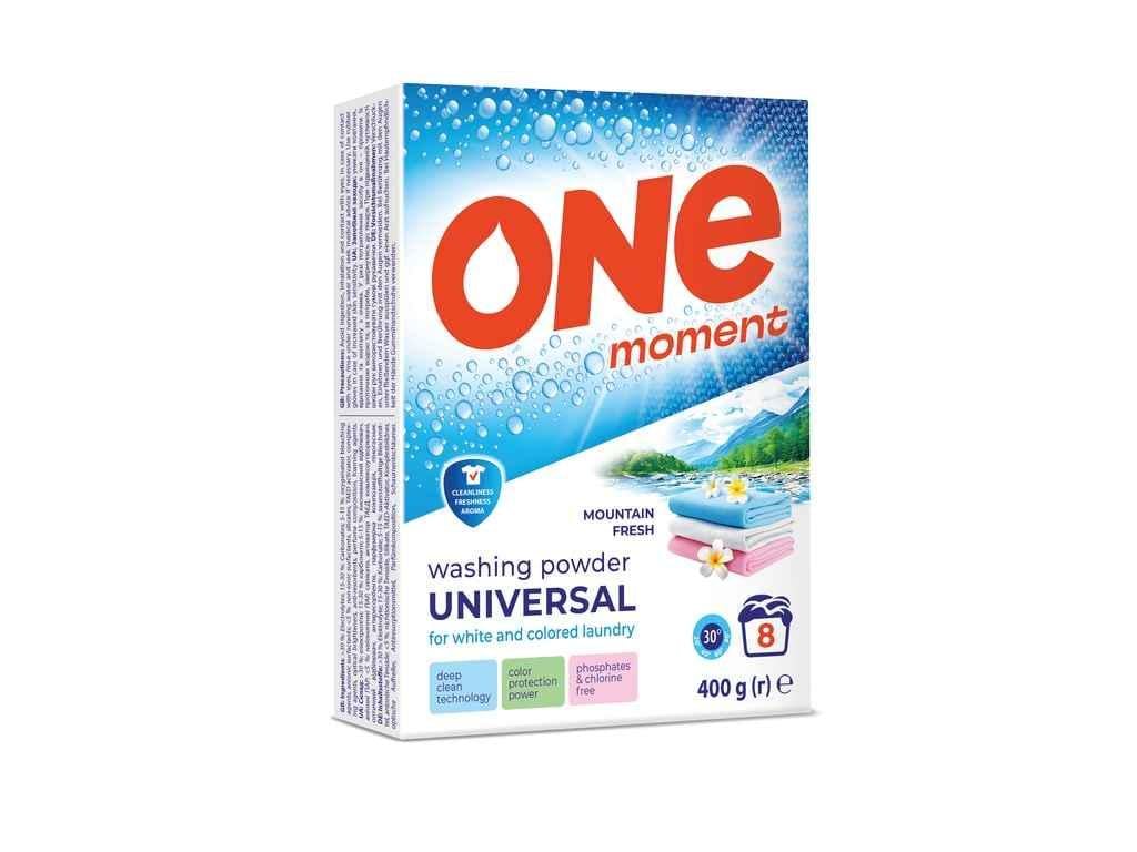 Стиральный порошок One Moment ручное/автомат Universal Горная свежесть 400 г (1047463)