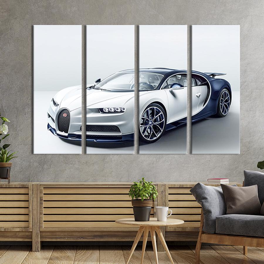 Картина модульная из 4 частей Стильный автомобиль Bugatti Chiron M 89x53 см (119-41)