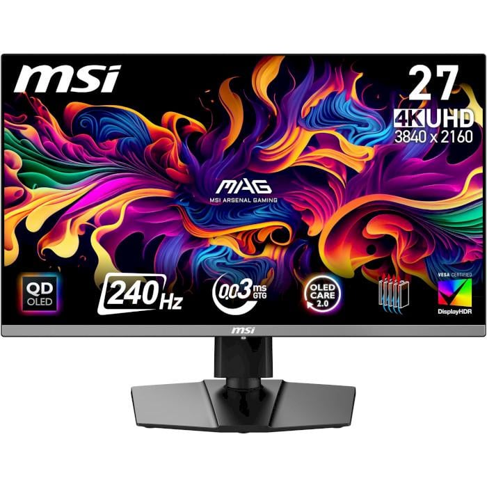 Монитор игровой MSI MAG 272UP QD-OLED X24 3840x2160 240 Гц 250 кд/м2 Black (32202285)