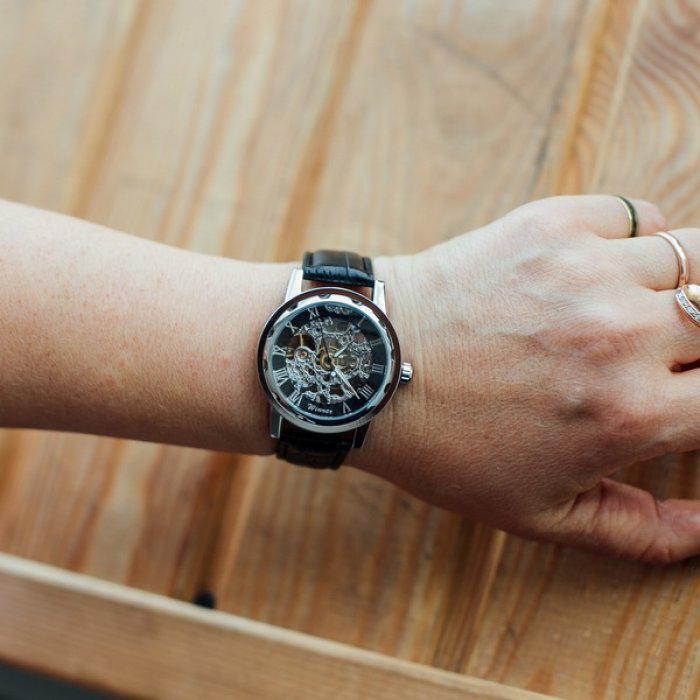 Часы женские механические Winner Black - фото 15