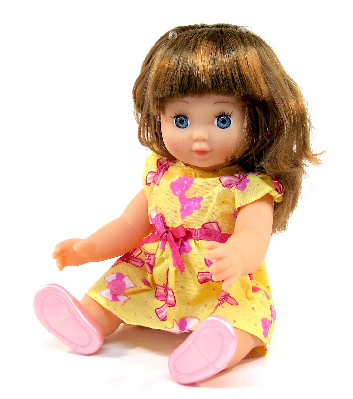 Кукла музыкальная YL 1702 A 8 фраз длинные волосы высота 26см в сумке-рюкзаке