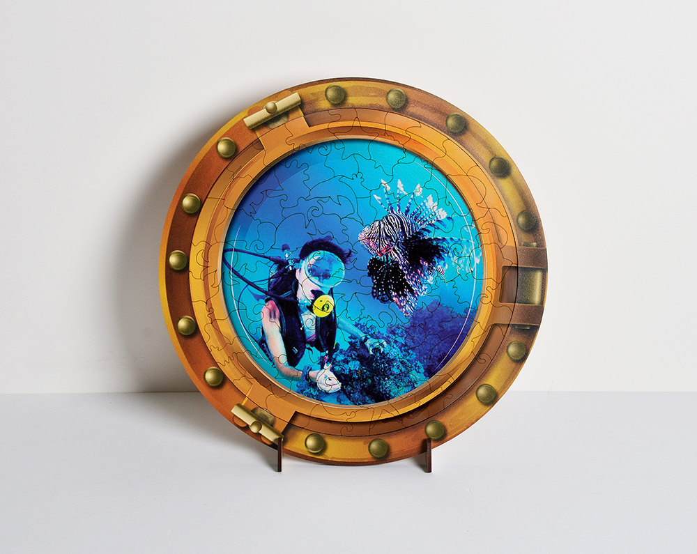 Пазл дерев'янний БРТ Дайвінг персоналізований 30х30 см (161)