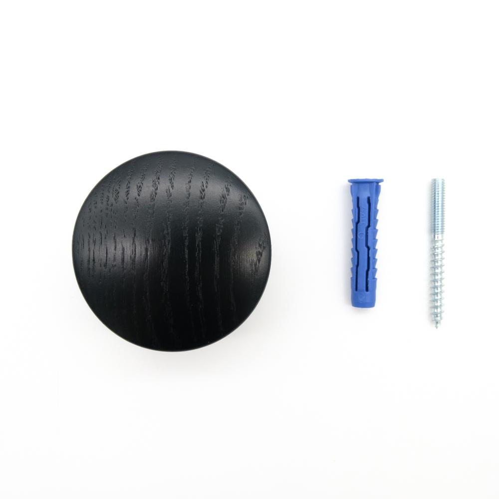 Крючок деревянный мебельный для одежды ø70 мм 1 шт. Черный (48900) - фото 5