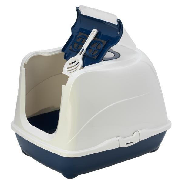 Туалет закритий для кішок з відкидною кришкою Moderna 50х39х37 см Чорничний (C230331)