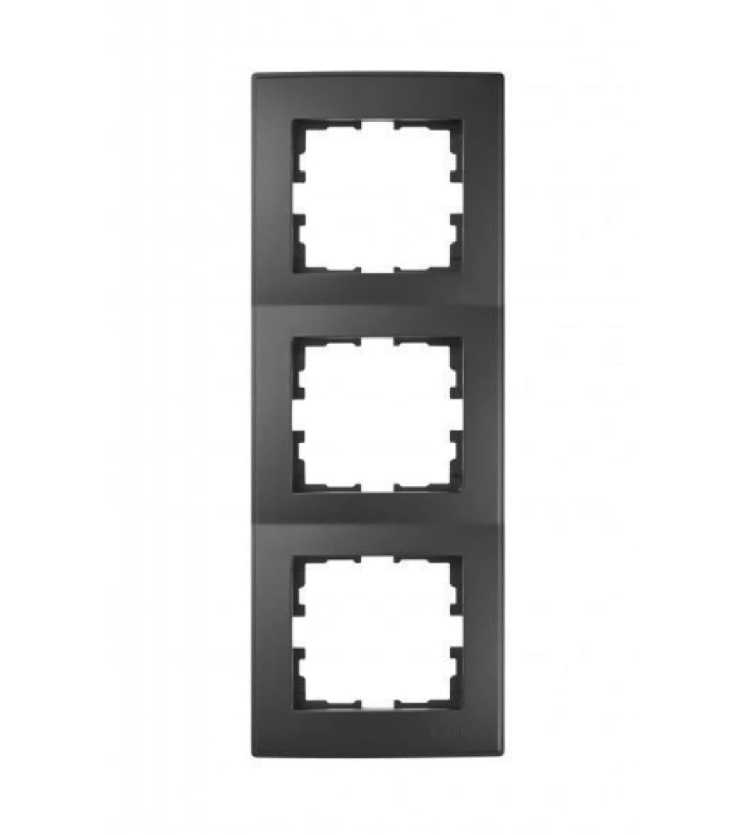 Рамка трехместная вертикальная LESYA 705-4200-153 Антрацит (00000039561)