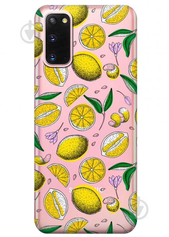 Прозрачный силиконовый чехол iSwag для Samsung Galaxy S20 с рисунком - Лимоны (M1023)