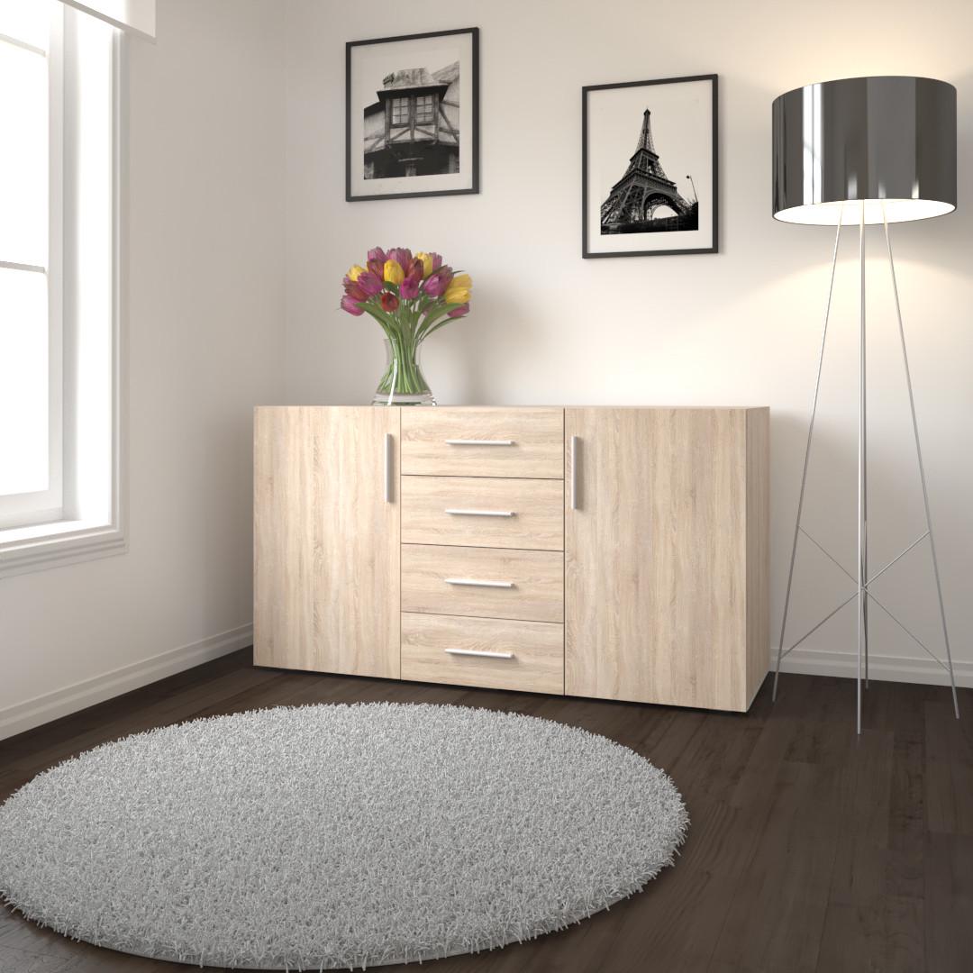 Комод для спальни с выдвижными ящиками Moreli ST-0004 150х52х83,8 см Дуб Сонома (24039499)