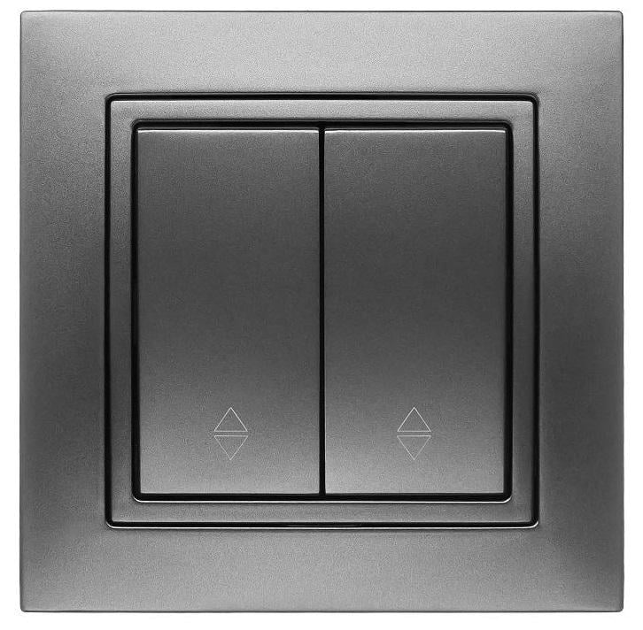 Выключатель двухклавишный проходной MARSHEL ELEGANT VS10-205 Graffite (VS10-205 Graffite)