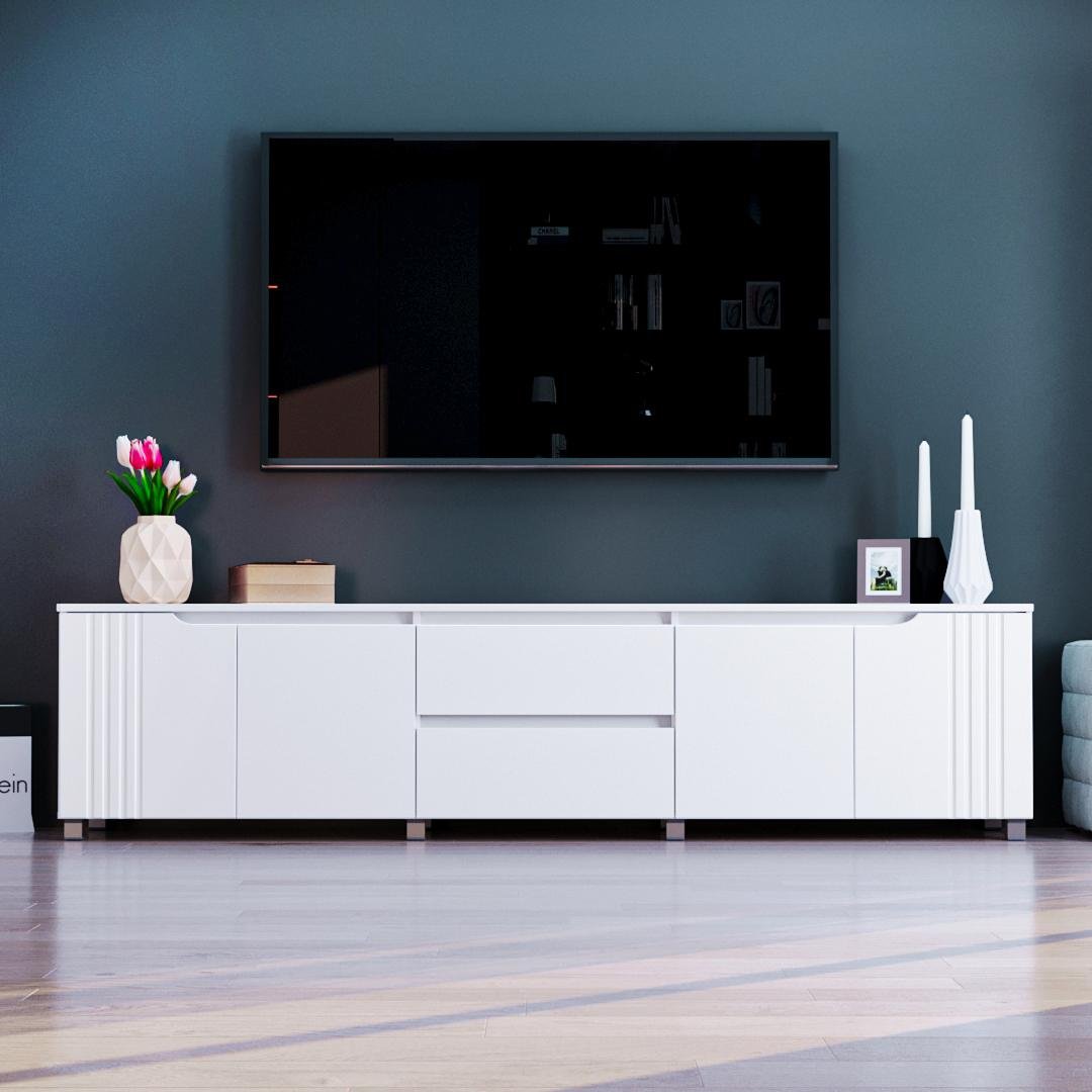 Тумба ТВ DiPortes Портленд К-234 217/53/40 см МДФ Белый (01340) Тумба ТВ DiPortes Портленд К-234 217/53/40 см МДФ Белый (01340)