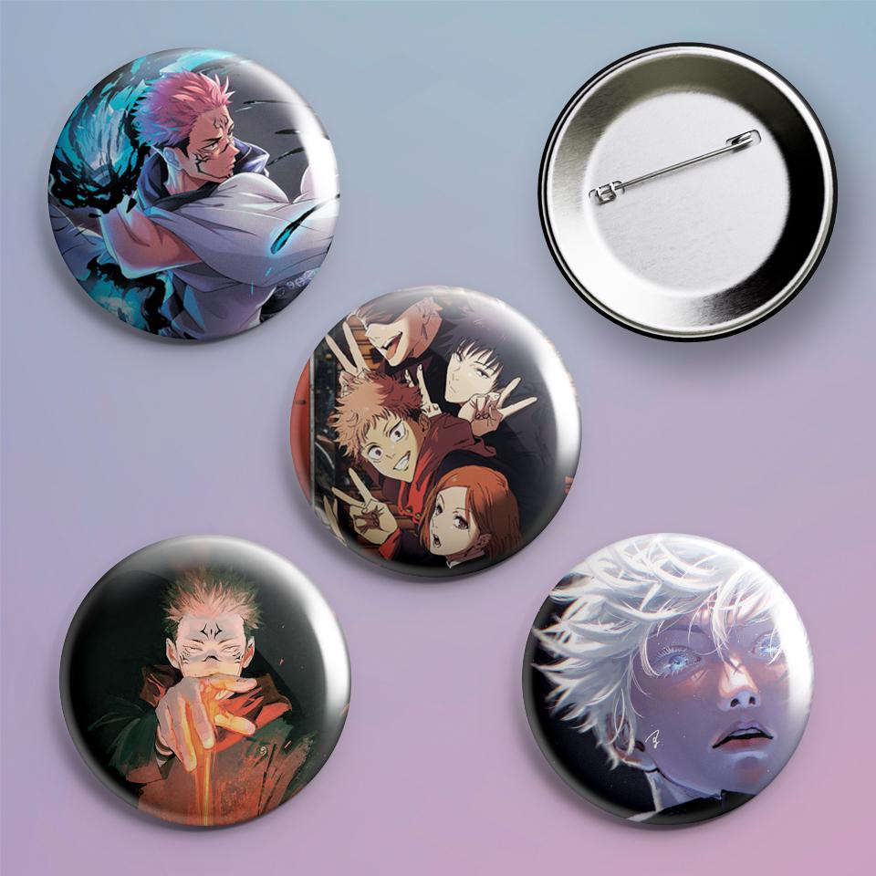 Значки на рюкзак с принтом аниме Jujutsu Kaisen 4 шт.
