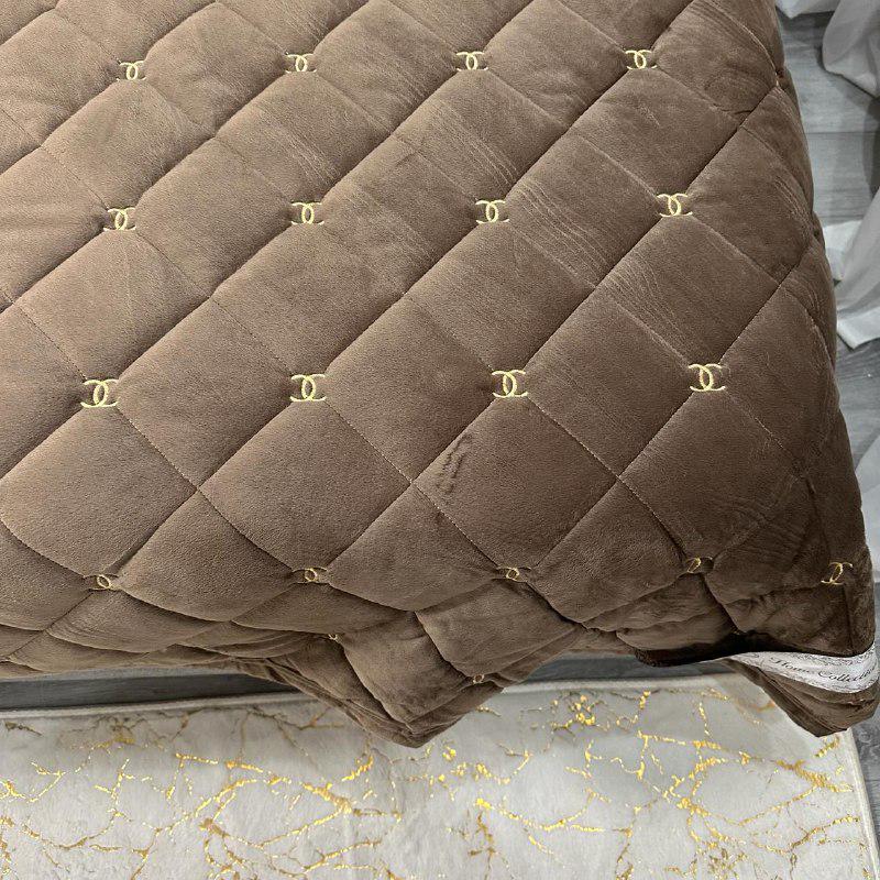 Покривало на ліжко велюрове євро 220x240 см Коричневий (28821679) - фото 5