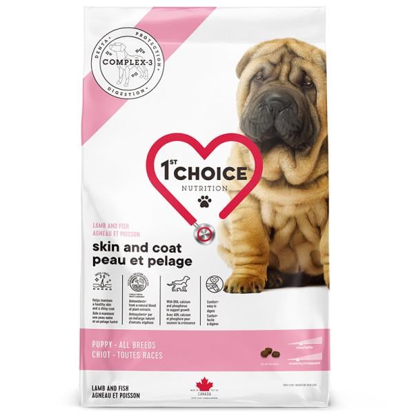Корм сухий суперпреміум для цуценят всіх порід 1st Choice Puppy Skin and Coat ягня/риба 2 кг (ФЧСЩЯР2)