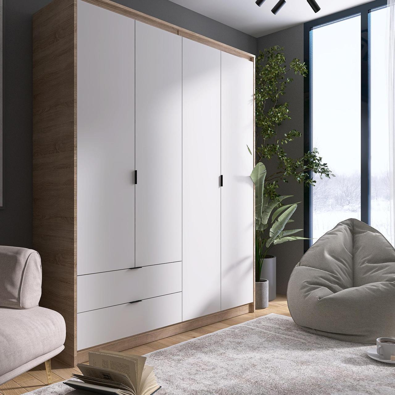 Шкаф Еверест Сити-1600 Наполнение 2 штанги Дуб сонома/Белый (210397)