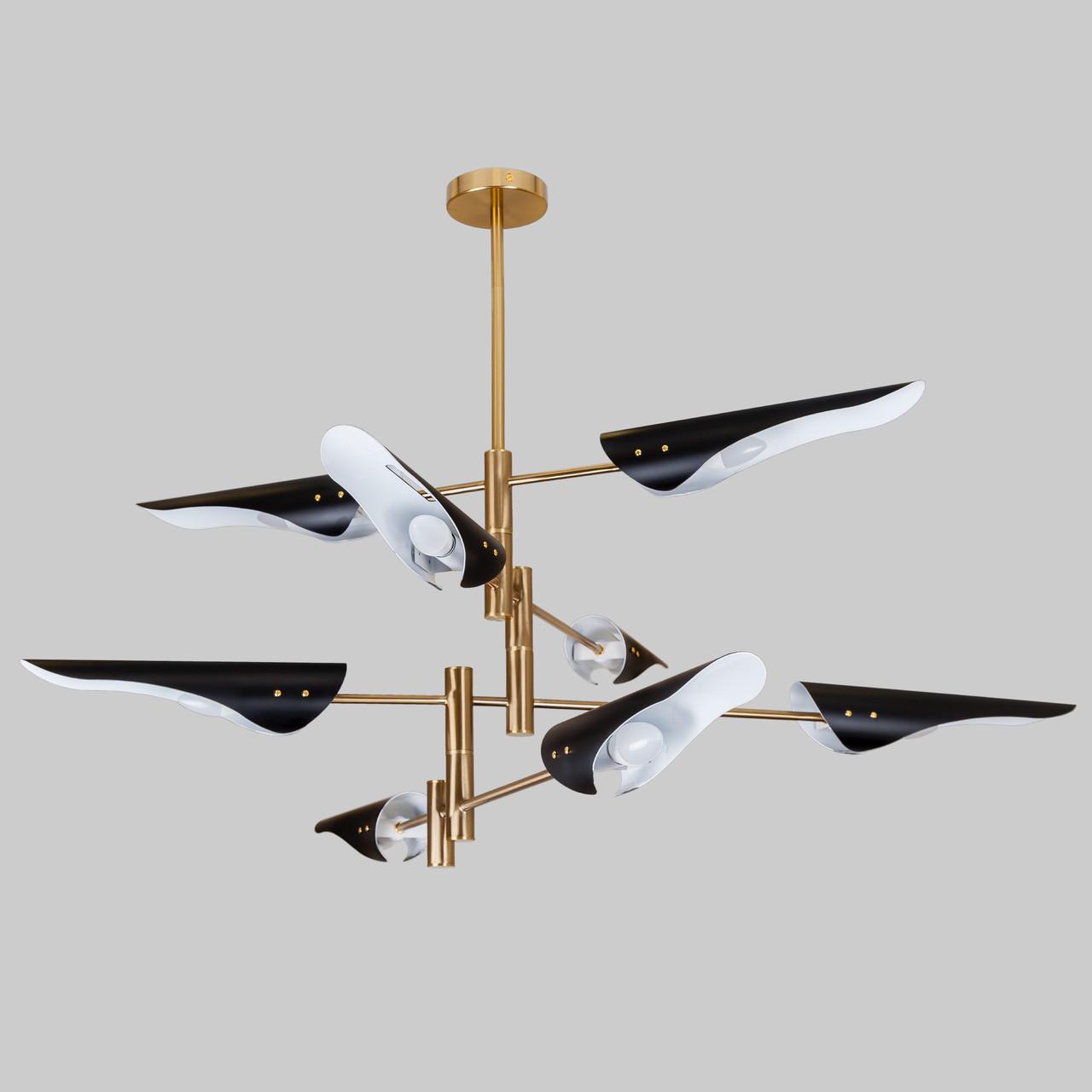 Люстра на 8 ламп Чорно-бронзовий (61-V1019-8 BK)