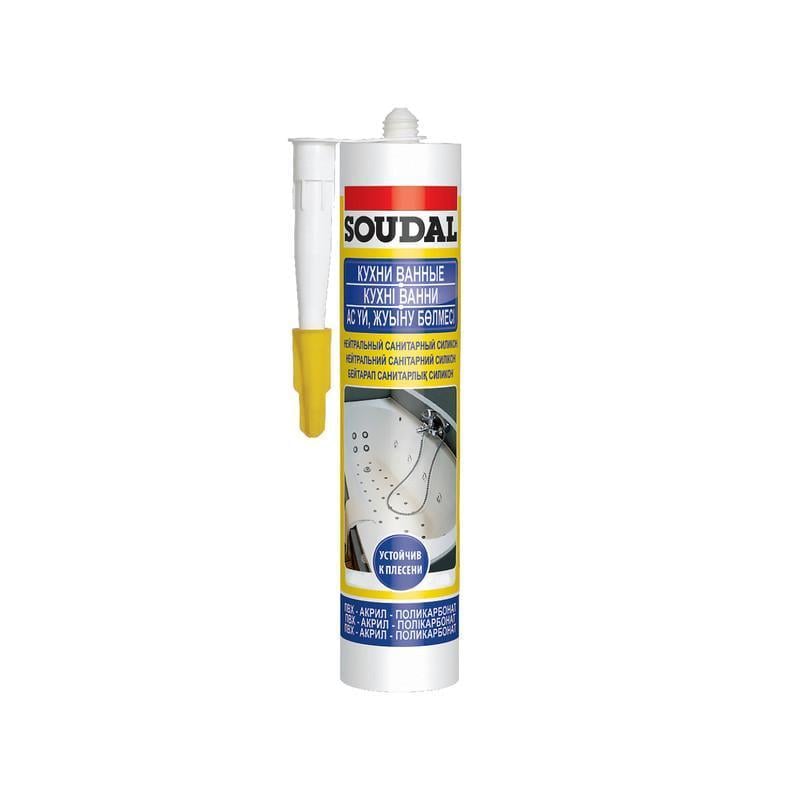 Герметик силіконовий Soudal нейтральний санітарний 280 мл Білий (000020000000022001)