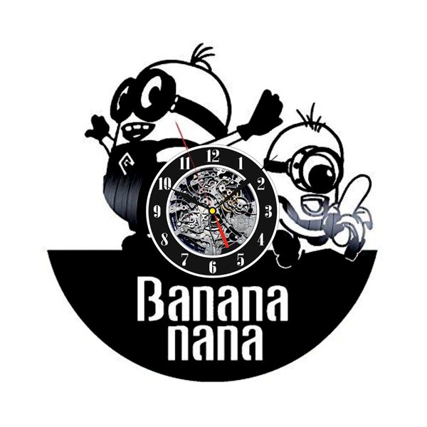 Часы настенные WHICH.BLACK Banana 30 см Винил