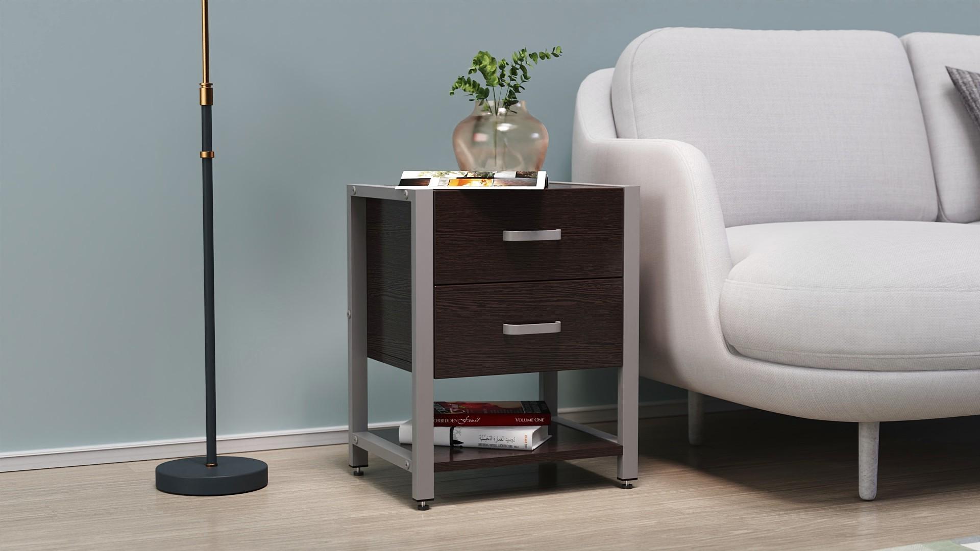 Тумба универсальная Ferrum-decor Вивьен 2/1 ДСП 16 мм 50x41x40 см Серый/Венге (FRD-106186)