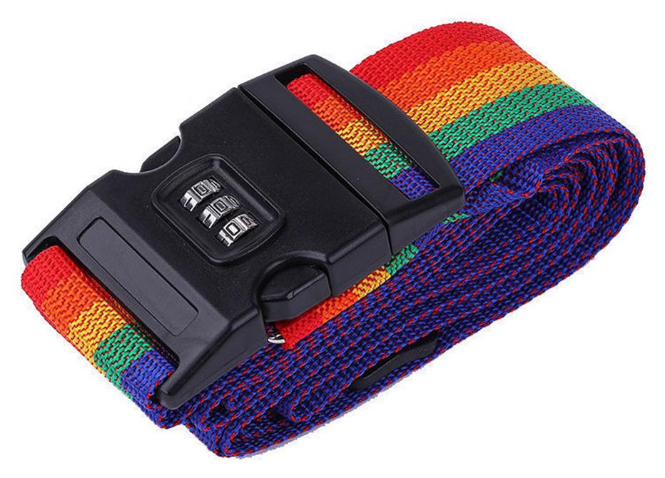 Ремень багажный L1010 с кодовым замком 210х5 см Разноцветный
