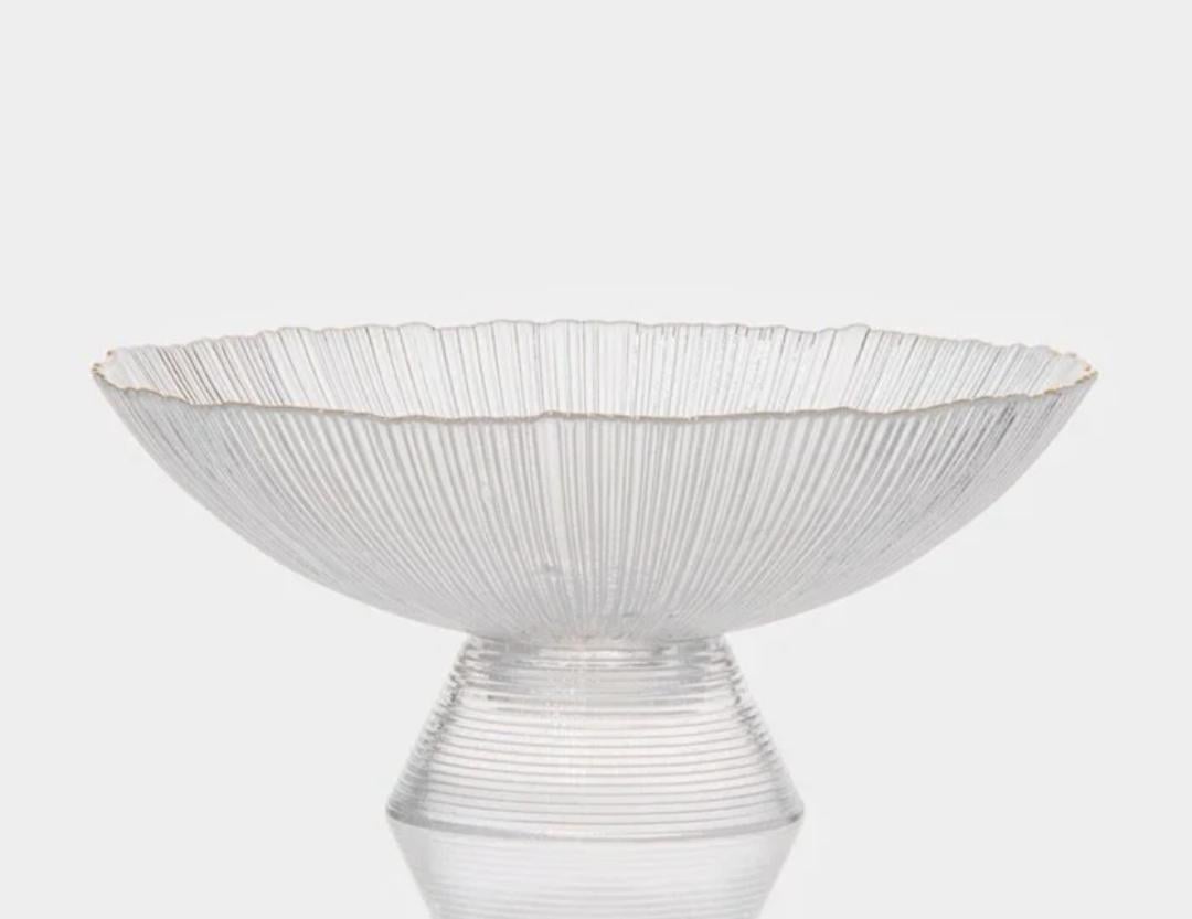 Фруктівниця YIWU HP-19-46-1 скляна 25 см Напівпрозора (HP-19-46-1)