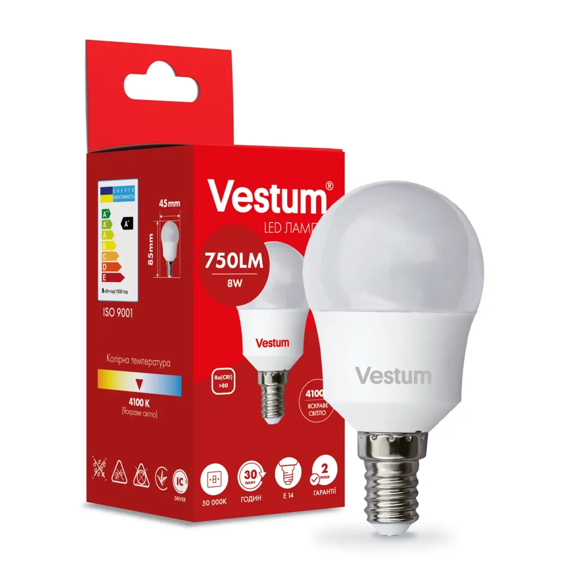 Светодиодная лампа Vestum G45 8W 4100K 220V E14 1-VS-1211 (3100550653) Светодиодная лампа Vestum G45 8W 4100K 220V E14 1-VS-1211 (3100550653)