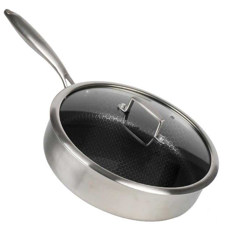 Пательная сотейник с антипригарным покрытием с крышкой Соты d28 см индукционное дно (10387)