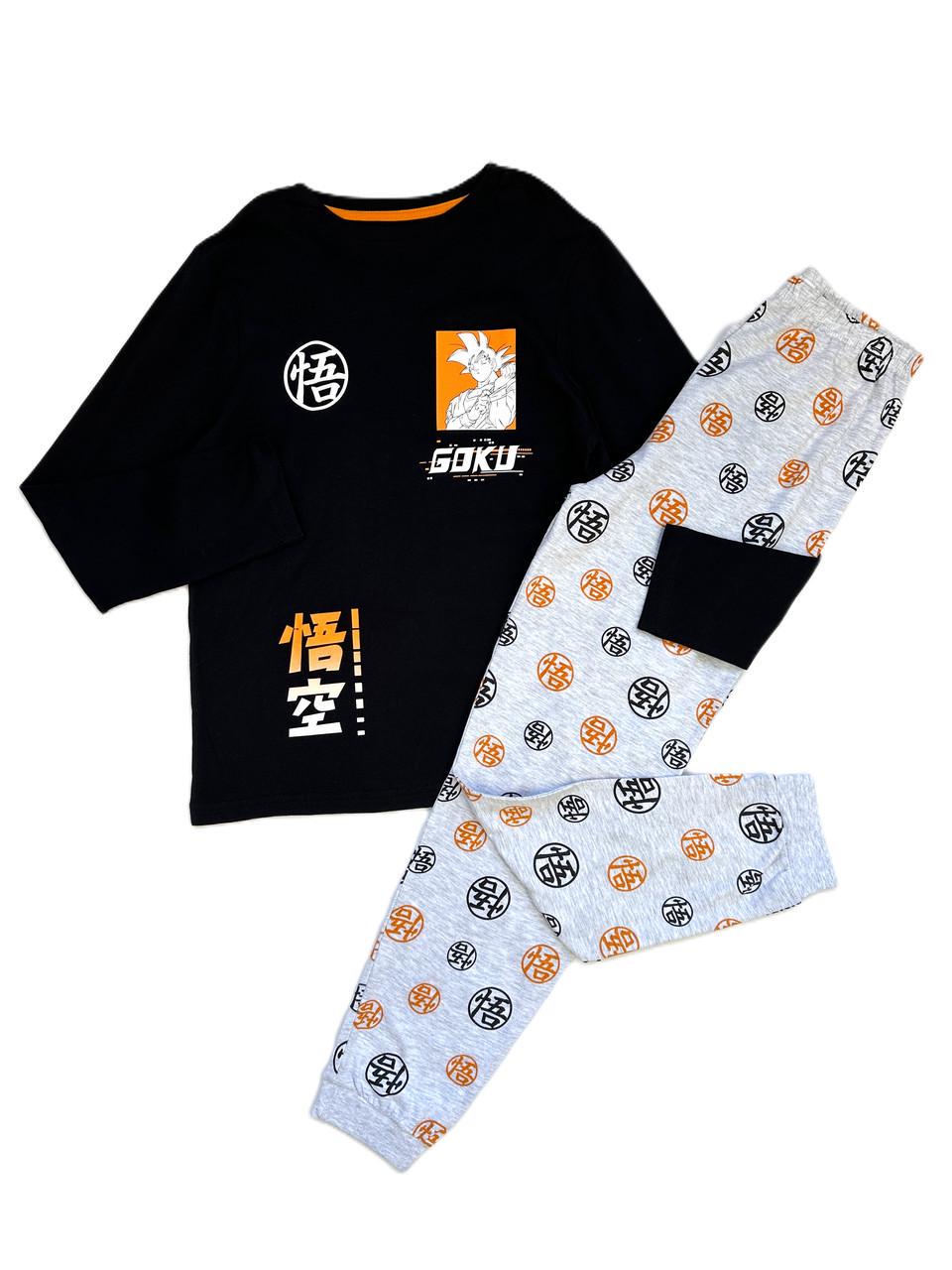 Піжама для хлопця PRIMARK Goku лонгслів та штани чорно-сіра 146 см Чорно-сірий (2548909251)