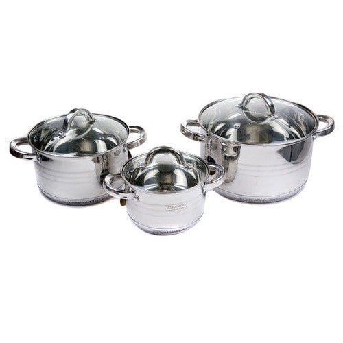 Набір каструль з нержавіючої сталі Edenberg 6 пр. з індукційним дном (EB-4071)