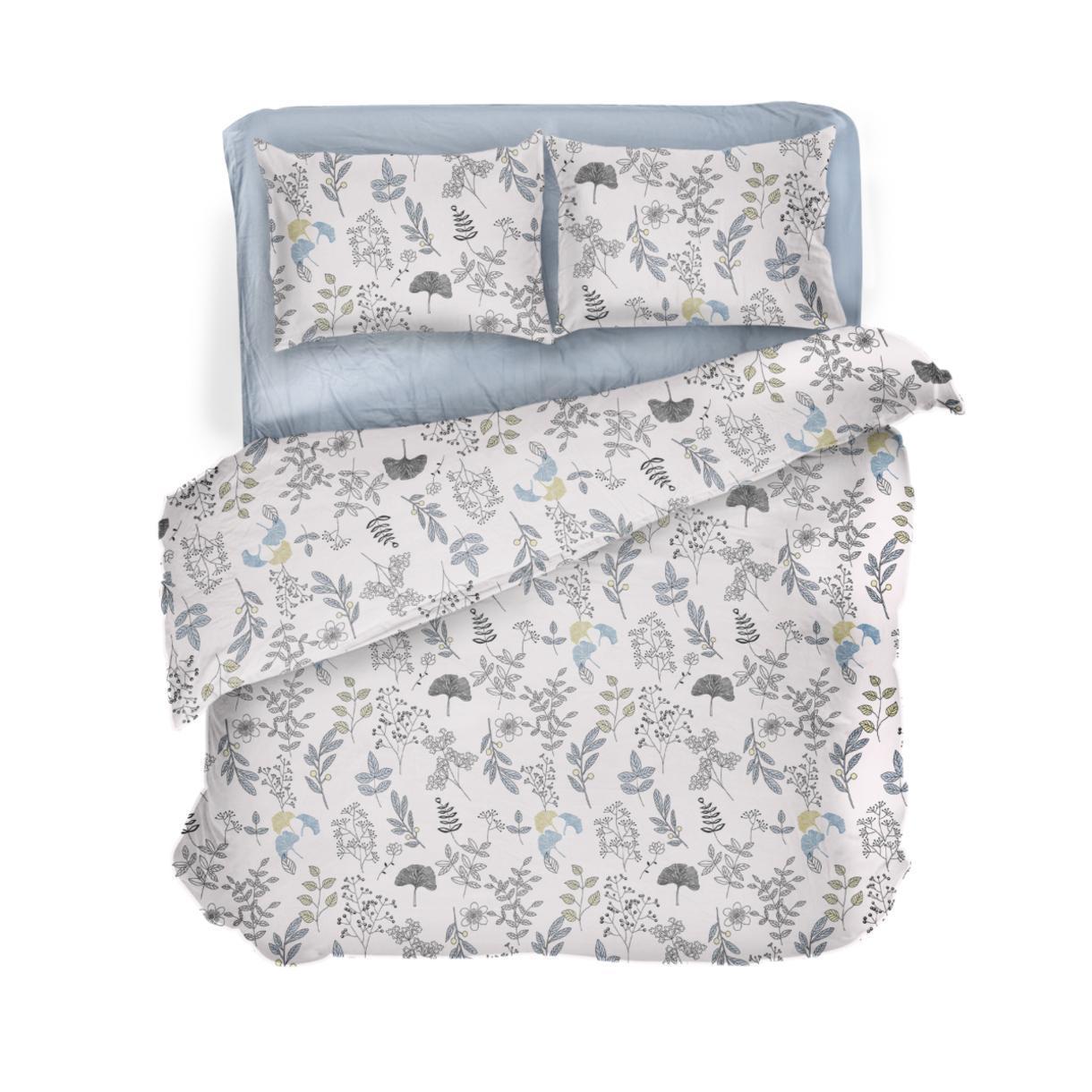 Постільна білизна Lelit бязь двоспальний Блакитний з білим (B-1145)