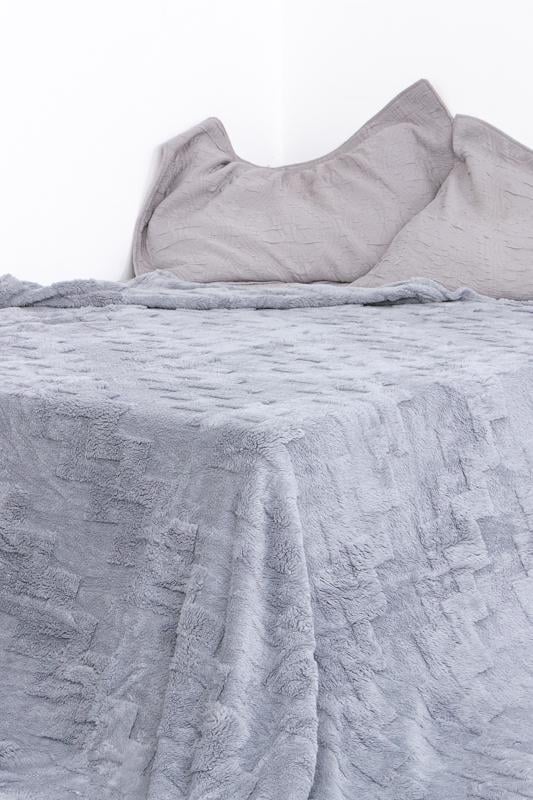 Покривало з мікрофібри однотонне Носи Своє 200х220 см Сірий (59333)