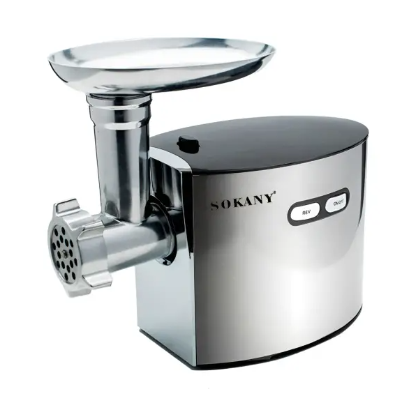 М'ясорубка електрична Sokany SK-091 зі змінними решітками Сталевий (SK091)