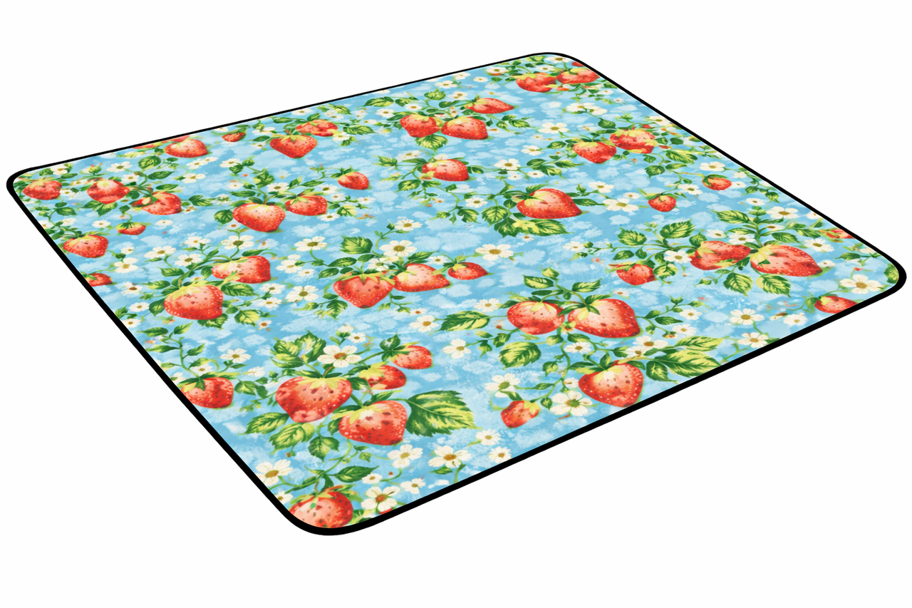 Плед складной утепленный для пикника Bolan Home&Design Strawberry пляжный флис 130x170 см