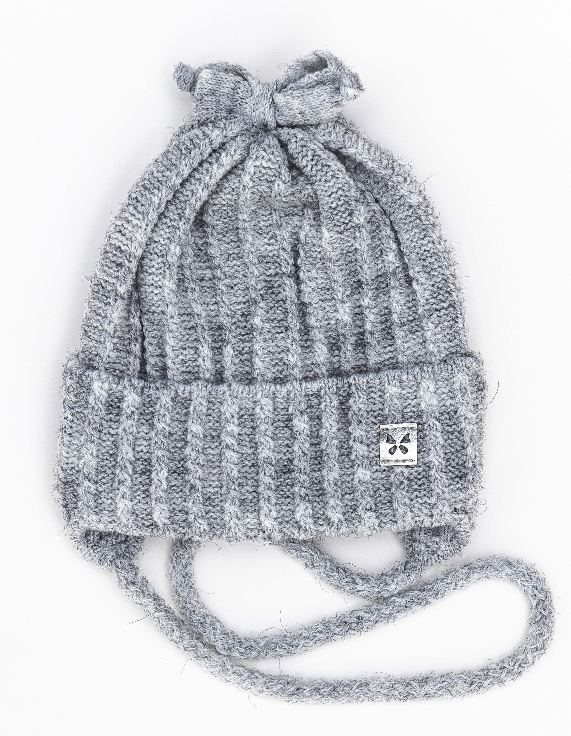 Шапка для дівчинки Метелик DV500 бавовна 38-40 см Світло-сірий