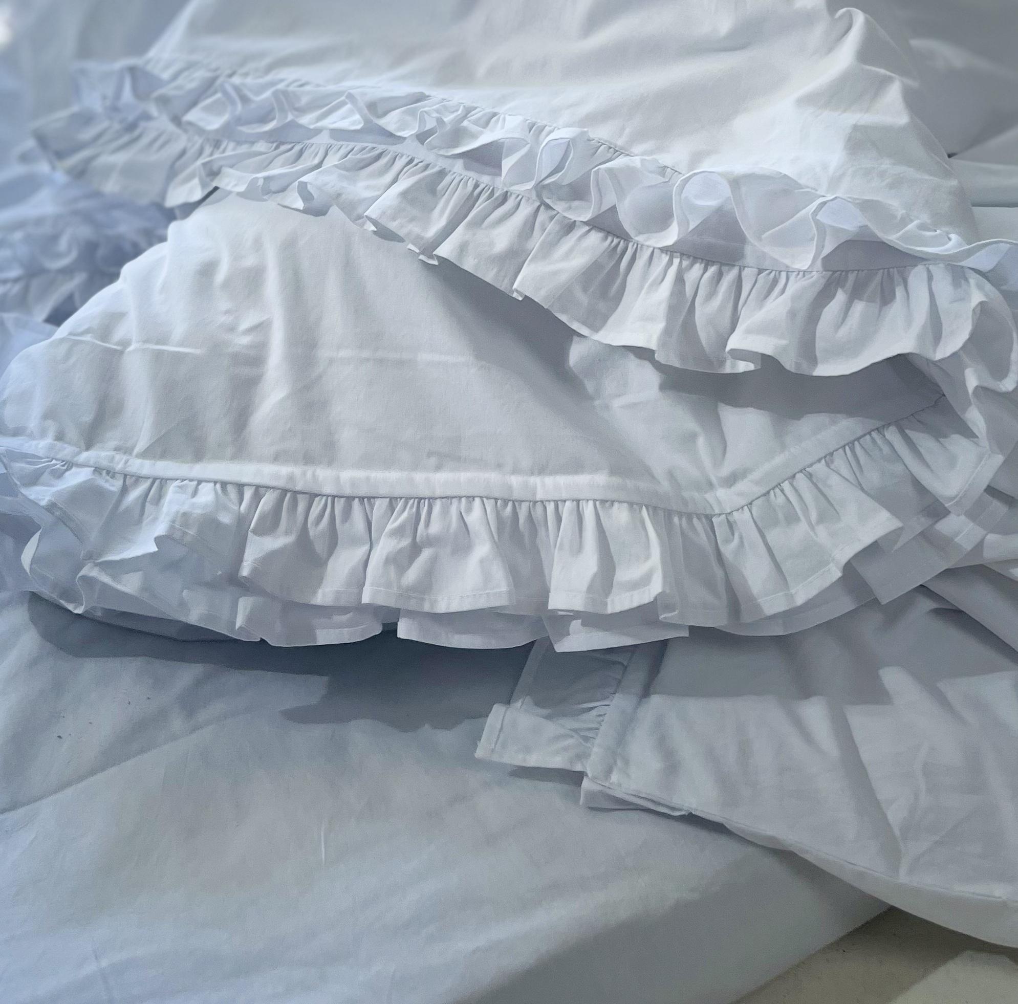 Комплект постельного белья White Dream полуторный с рюшами 155х215 см вареный хлопок Белый (2003/2wR) - фото 5 Комплект постельного белья White Dream полуторный с рюшами 155х215 см вареный хлопок Белый (2003/2wR) - фото 5