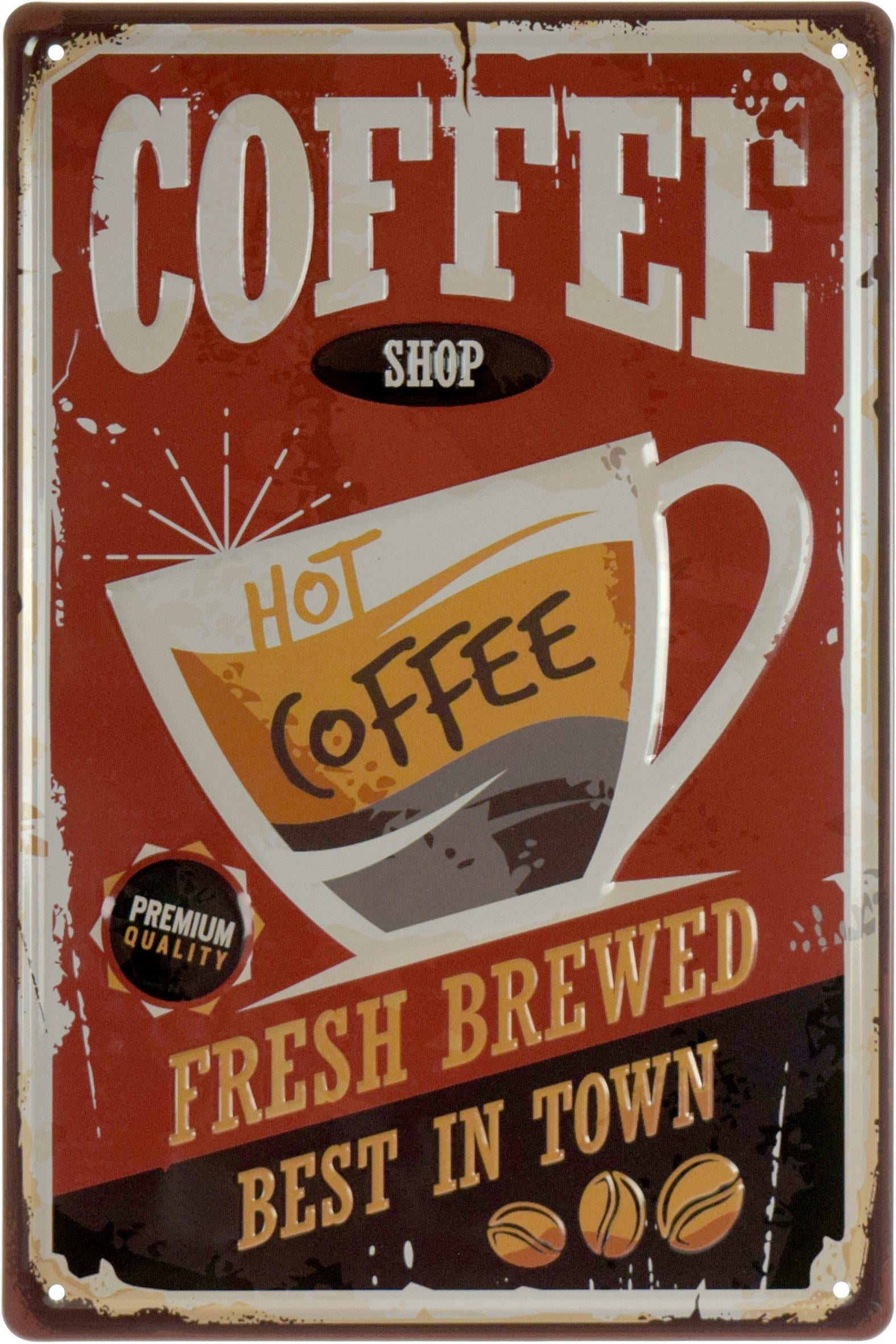 Табличка металева Кавовий Магазин/Coffee Shop Hot Coffee 20x30 см