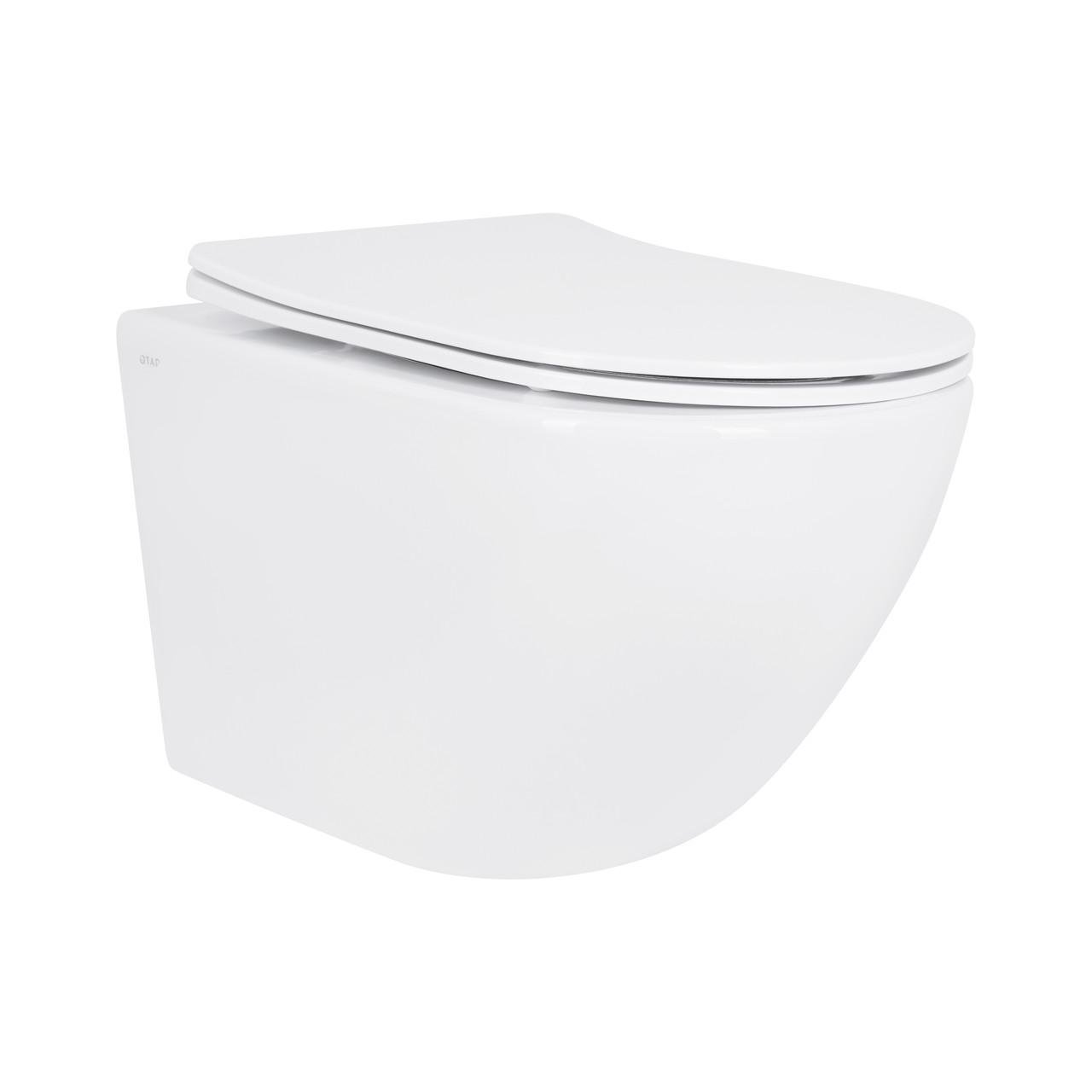 Унитаз подвесной Qtap Jay безобедочный с сиденьем Soft-close (QT07335175W)