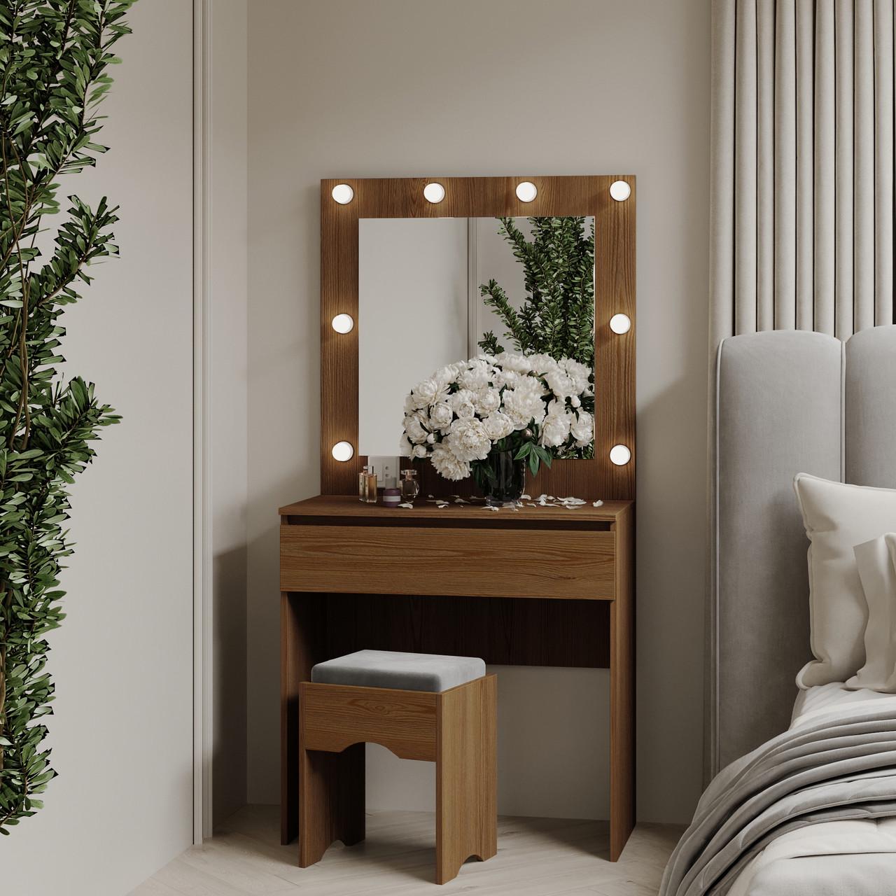 Туалетный столик New and Classic с квадратным зеркалом 1600х800х400 мм Дуб родос (ТЗ-Лайт 1-9) - фото 1 Туалетный столик New and Classic с квадратным зеркалом 1600х800х400 мм Дуб родос (ТЗ-Лайт 1-9) - фото 1